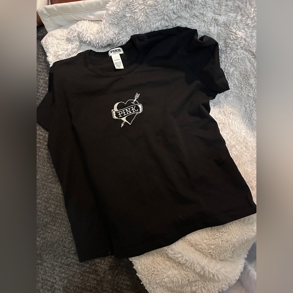 PINK Victoria's Secret Kids Tee with Heart Graphic